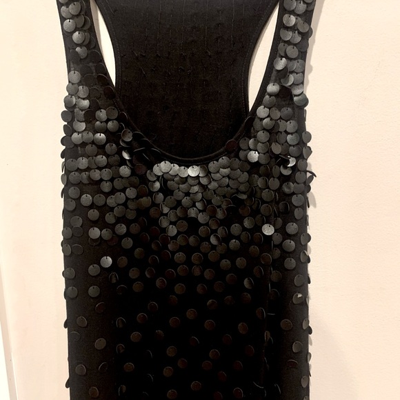 Club Mónaco black tank with leather detail - Picture 3 of 8